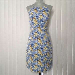 Rampage Floral Bodycon Mini Dress Sz 13 Juniors Zip Back Cotton Blend Sz 8-10 W